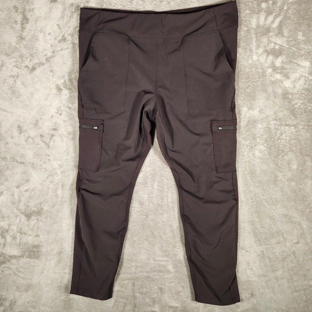 Avia Cargo Leggings‎ Womens XXXL 22 Black Excellent High Rise Athletic Pants